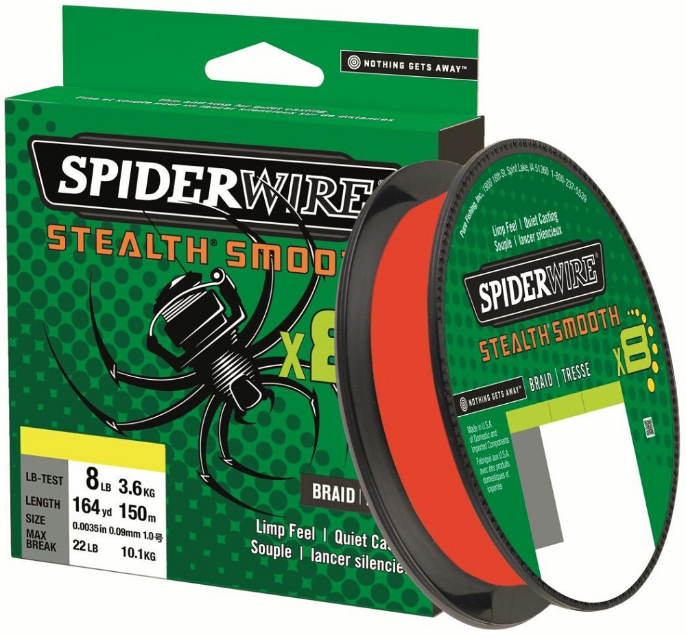 Spiderwire splietaná šnúra stealth smooth 8 červená 150 m - 0,06 mm 5,4 kg