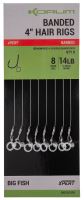 Korum Náväzec Banded Hair Rigs Barbed 8 ks Dĺžka 4&quot;