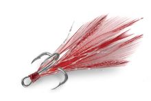 Delphin Trojháčik Bird Hook Triple Červené Pierka 3 ks