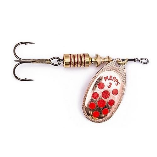 Mepps Rotačka Aglia Decorees Medená Červená Bodka