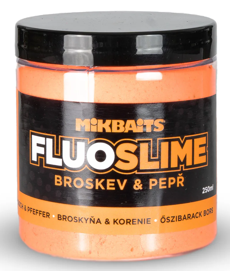 E-shop Mikbaits obaľovací dip fluo slime 100 g-broskyňa black pepper