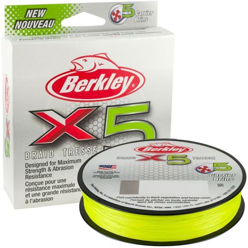 Berkley Splietaná Šnúra X5 Flame Green 150 m-Priemer 0,25 mm / Nosnosť 27 kg