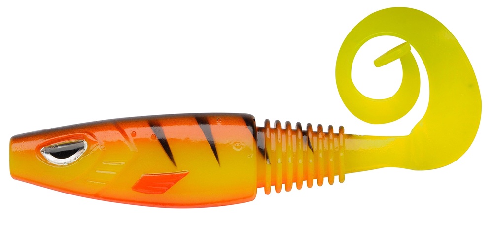 E-shop Berkley gumová nástraha sick curl hot yellow perch - 8 cm