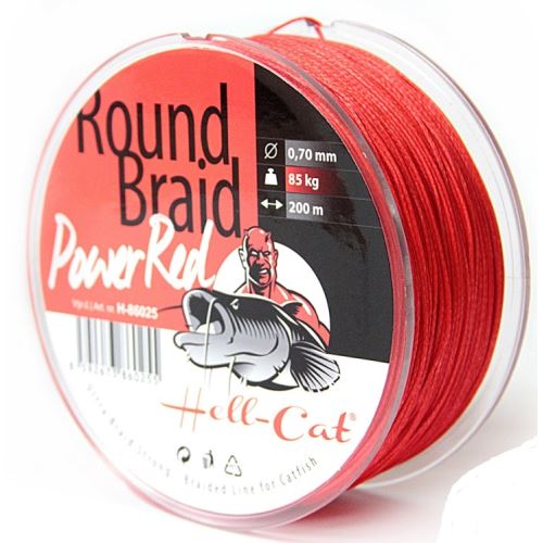 Hell-Cat Splietaná Šnúra Round Braid Power Red 1000 m