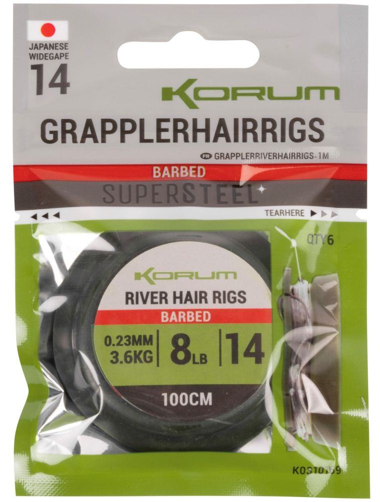 Korum náväzec grappler river hair rigs 1 m - veľkosť háčika 14 priemer 0,23 mm nosnosť 3,6 kg