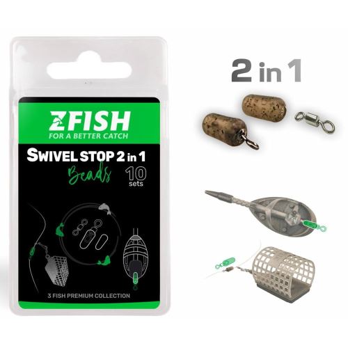 Zfish Konektor Sviwel Stop Beads 2in1 10 ks