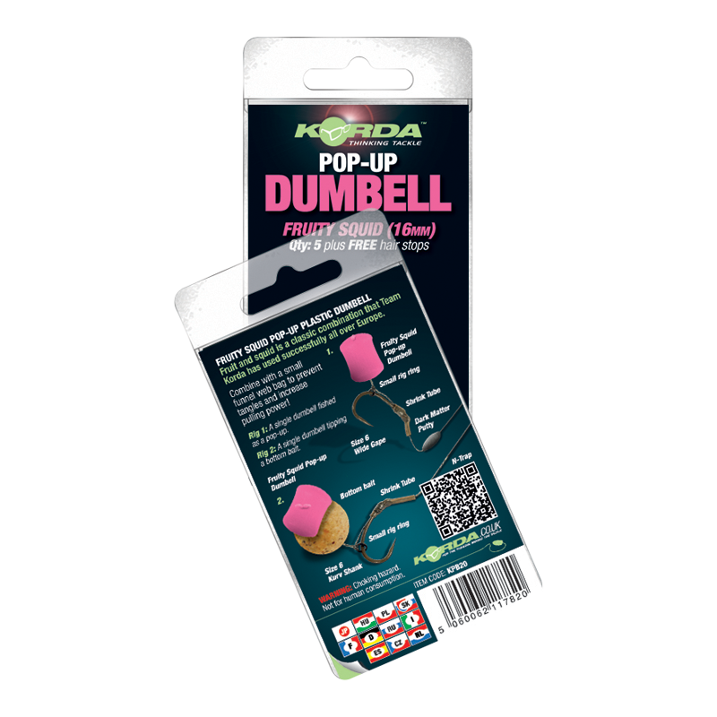 E-shop Korda dumbell pop-up fruity squid ružová ovocie-oliheň-12 mm