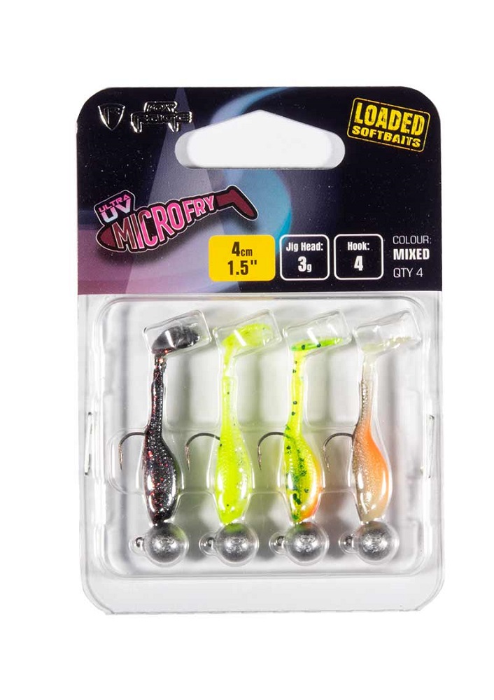 Fox rage gumová nástraha uv micro fry mixed colour loaded lure pack