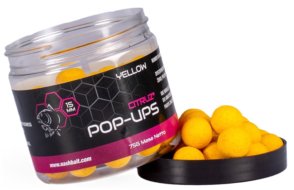 Nash plávajúce boilie pop ups citruz yellow 75 g - 20 mm