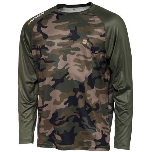 Prologic Tričko UV Camo Long Sleeve T Shirt Camo Green