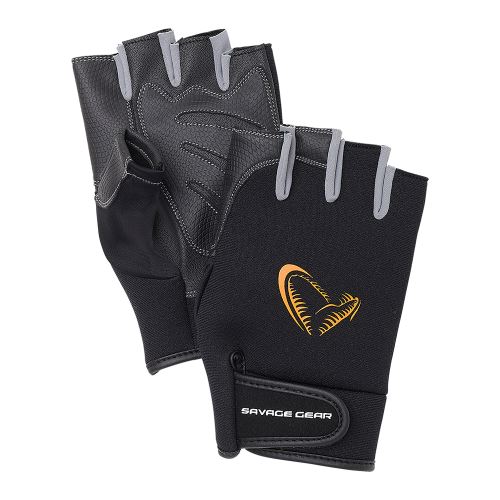 Savage Gear Rukavice Neoprene Half Finger Black