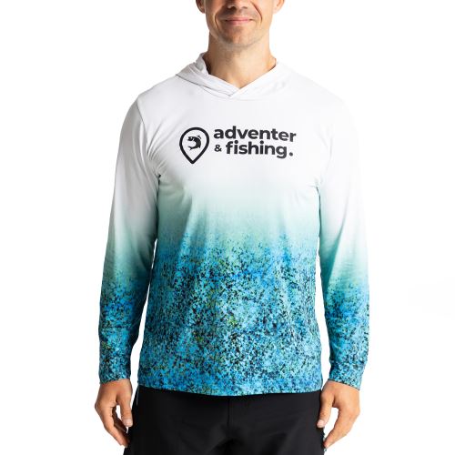 Adventer & Fishing Funkčné Hoodie UV Tričko White Bluefin Trevally