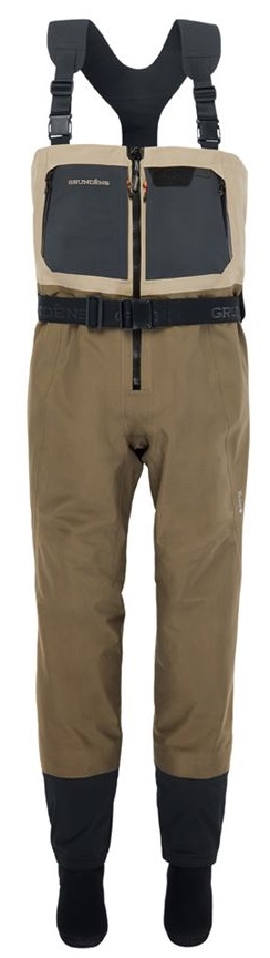 E-shop Grundéns prsačky men´s boundary zip stockingfoot wader stone/otter - medium king 42-44,5