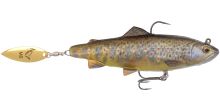 Savage Gear Gumová Nástraha Pstruh 4D Spin Shad Trout MS Dark Brown-11 cm 40 g