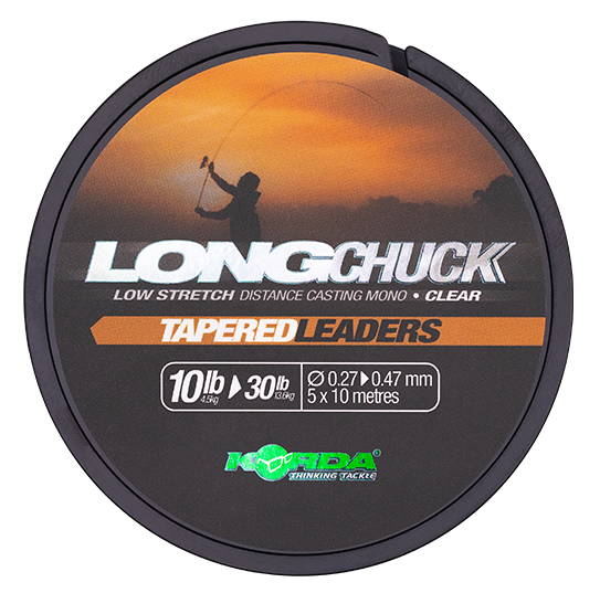 Korda šokový vlasec longchuck tapered leaders clear 5x10 m - 0,27-0,47 mm 10-30 lb