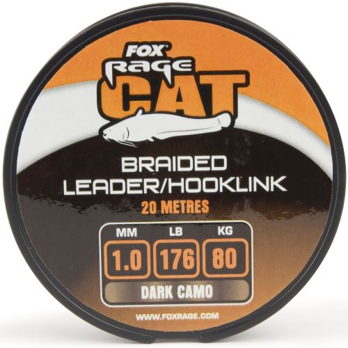 Fox Rage Cat Náväzcová Šňúra Braid Leader 20 m Dark Camo
