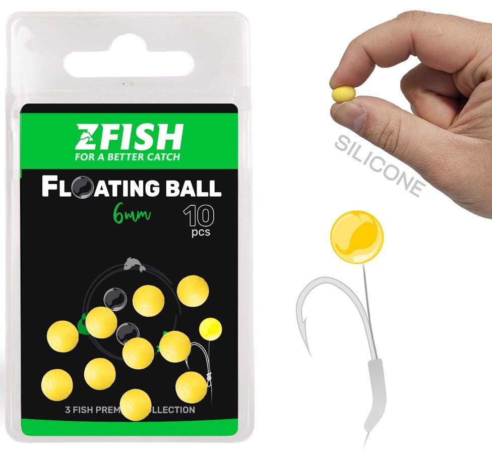 E-shop Zfish plávajúca silikónová gulička 10 ks - priemer 6 mm