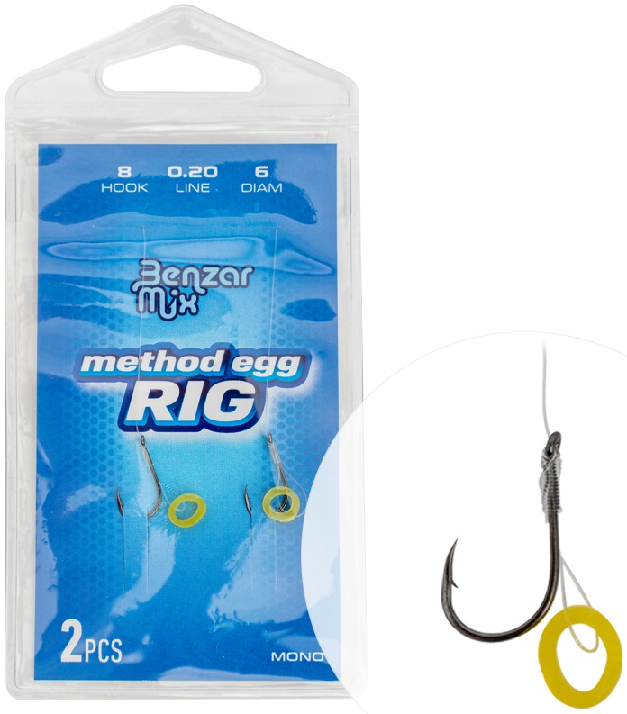 Benzar mix náväzec method egg rig 13 cm 2 ks - háčik 10