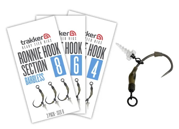 Trakker náväzce koncová časť ronnie hook section barbless 3 ks - veľkosť háčika 4