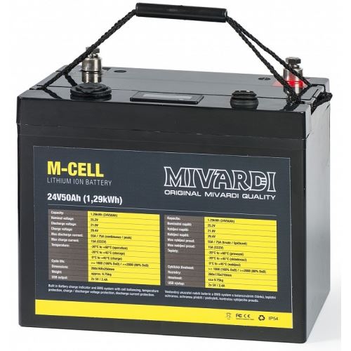 Mivardi Lithiová Bateria M-CELL 24 V 50 Ah + 10 A Nabíjačka