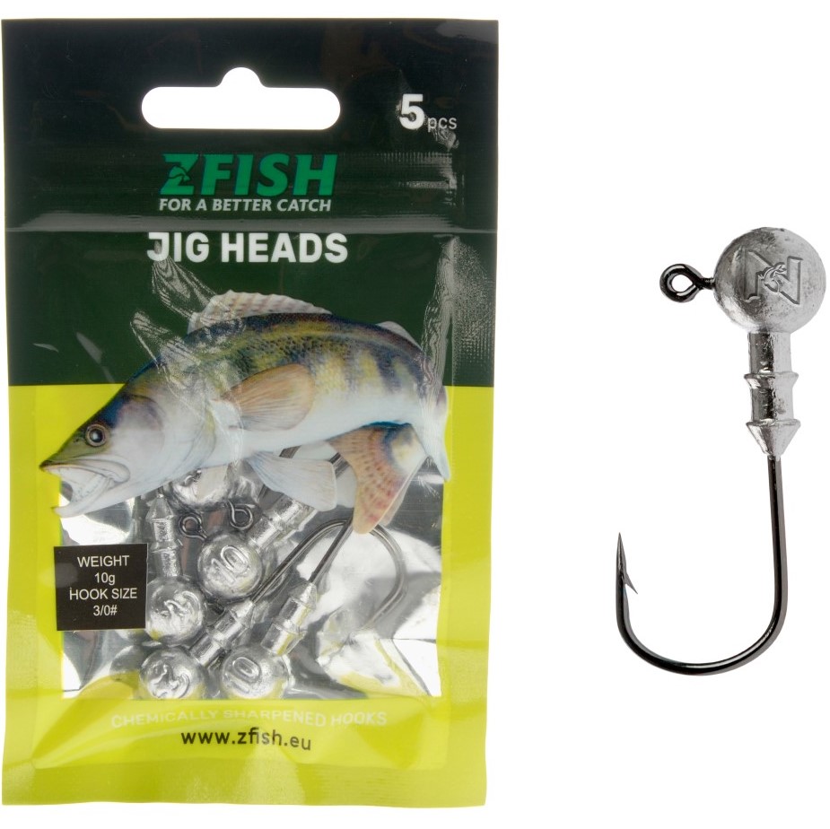 Zfish jig hlavička 5 ks-háčik 3/0 - 10 g