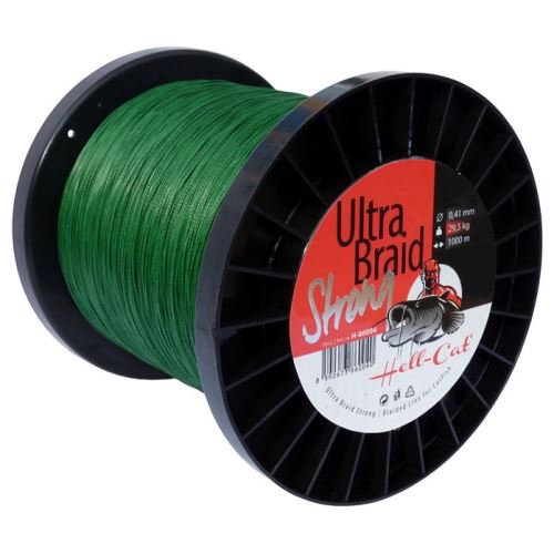 Hell-Cat Splietaná Šnúra Ultra Braid Strong Zelená 200 m - Priemer 0,60 mm / Nosnosť 54,5 kg