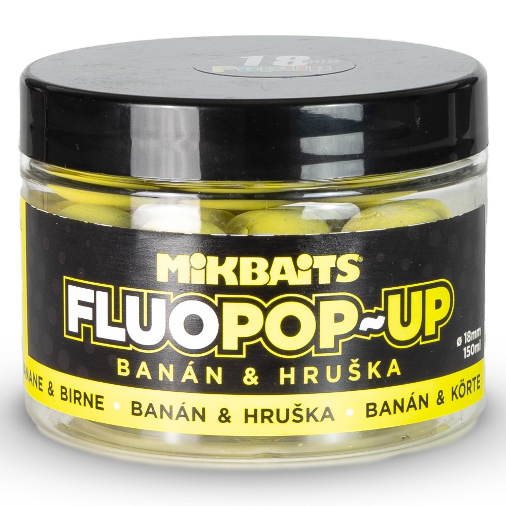 Mikbaits plávajúce boilie fluo banán hruška 150 ml - 18 mm