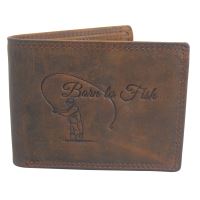 Kožená Pánská Peňaženka s Ražbou Born To Fish (1)