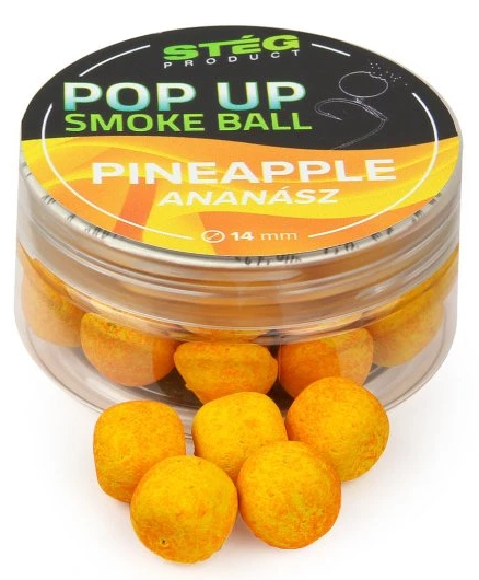 Stég plávajúce boilie pop up smoke ball 25 g 14 mm - pineapple