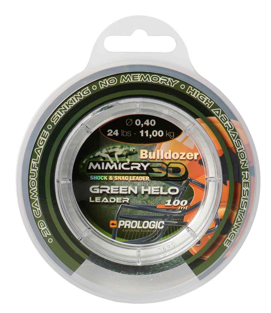 Prologic šokový vlasec mimicry green helo leader 100 m-priemer 0,40 mm / nosnosť 11 kg