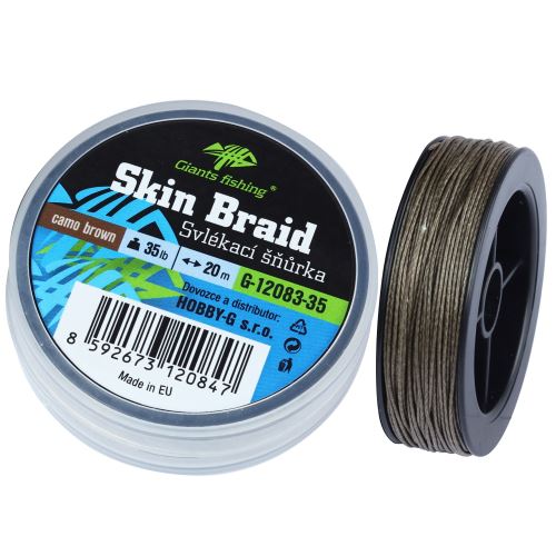 Giants Fishing Zvliekacia Šnúra Carp Line Skin Braid Camo Brown 20 m
