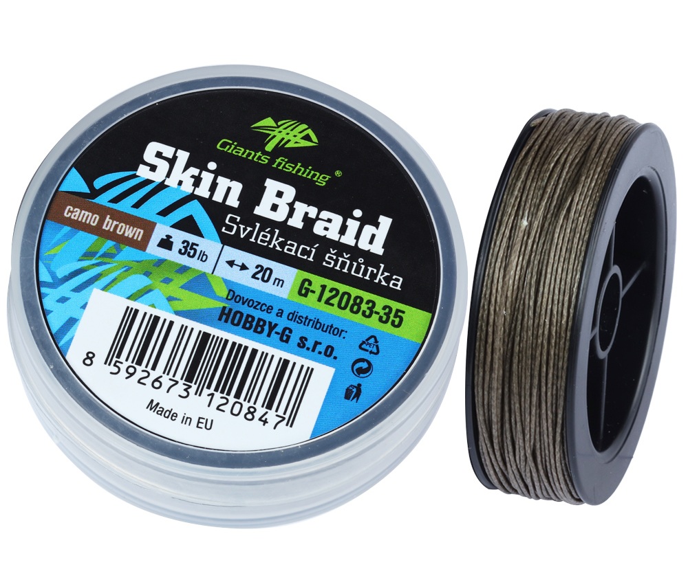 Giants fishing zvliekacia šnúra carp line skin braid camo brown 20 m- 35 lb