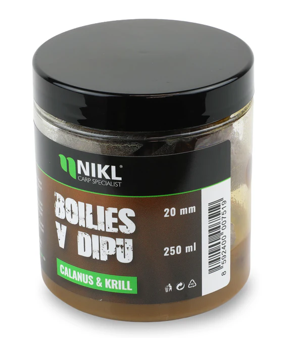Nikl boilies v dipe calanus & krill 250 ml - 20 mm
