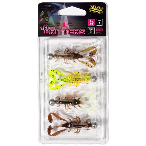 Fox Rage Gumová Nástraha Ultra UV Micro Critter Mixed Colour Loaded 3g Lure Pack 5 cm 4 ks