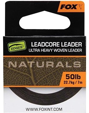 Fox olovená šnúrka naturals leadcore - 50 lb 25 m