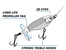 Zebco Wobler Plopp Eye Pearl 6,5 cm 6,4 g (1)