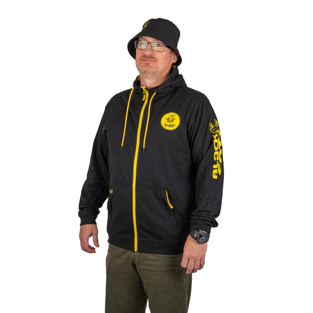 E-shop Black cat mikina black zipped hoody - m