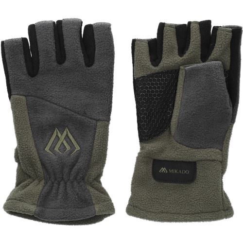 Mikado Rukavice Fleece Bez Prstoc Šedo Zelené