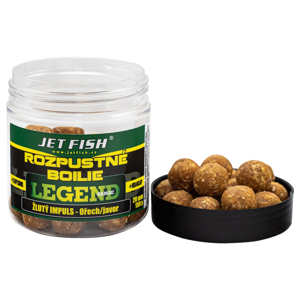 Jet fish rozpustné boilie legend range žltý impuls orech javor 250 ml - 20 mm