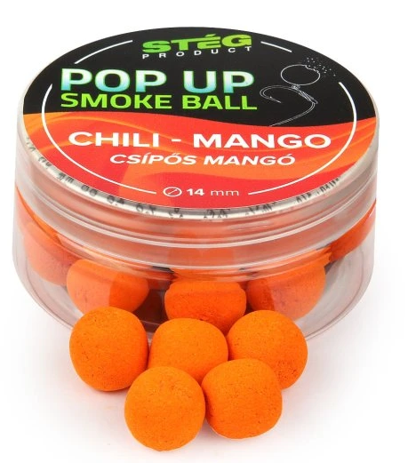 Stég plávajúce boilie pop up smoke ball 25 g 14 mm - chili mango