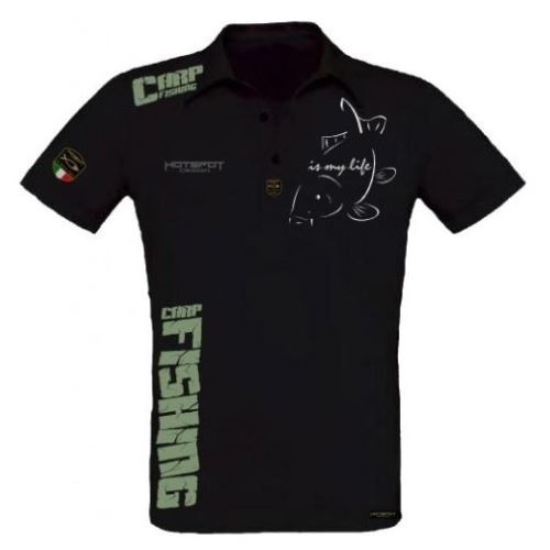 HOTSPOT DESIGN Tričko Carpfishing s golierikom