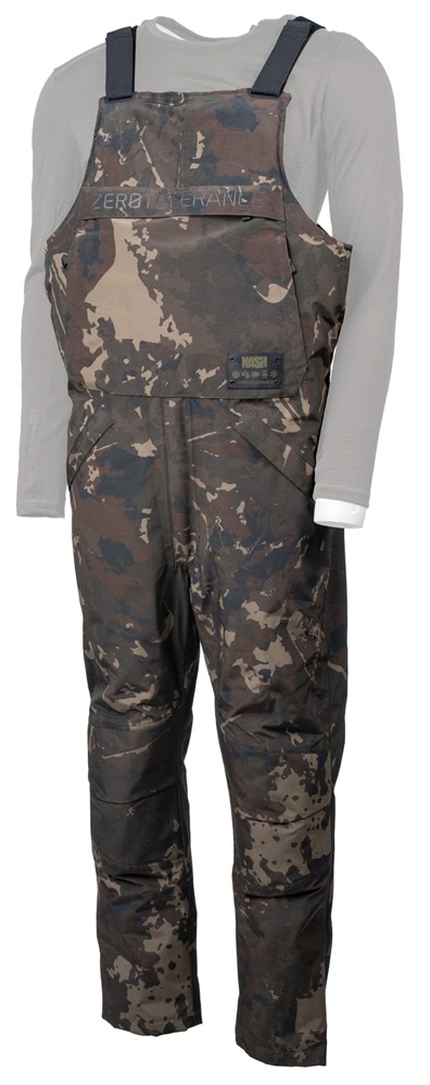 Nash nohavice zero tolerance helluva waterproof bib and brace camo -  l