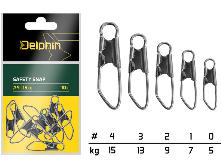 Delphin karabinka safety snap 10 ks - veľkosť 3 nosnosť 13 kg