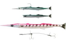 Savage Gear Gumová Nástraha 3D Line Thru Needlefish Pulse Tail Pink Barracuda - 30 cm 66 g (2)