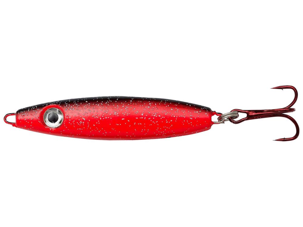 Kinetic pilker crazy herring red black glitter - hmotnosť 28 g veľkosť háčika 6