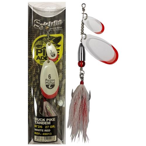 Pezon&Michel Rotačka Buck Pike Tandem White Red 27 g
