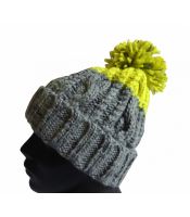 R-spekt Čiapka Maxi PomPom Beanie Šedý Citron (4)