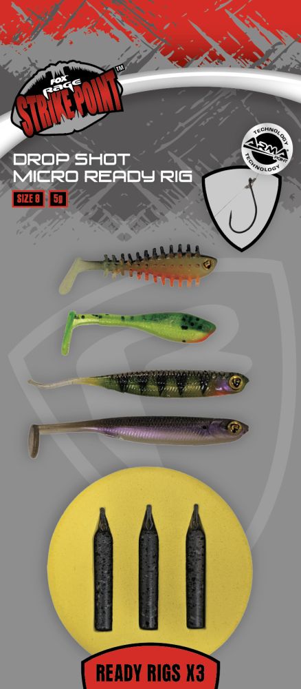 E-shop Fox rage montáž drop shot micro ready rig 3 ks - veľkosť 8