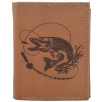 Mercucio Peňaženka Natural Vzor 7 Šťuka S Udicou