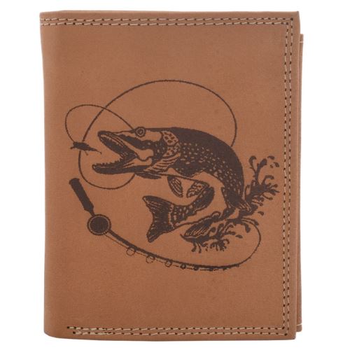 Mercucio Peňaženka Natural Vzor 7 Šťuka S Udicou